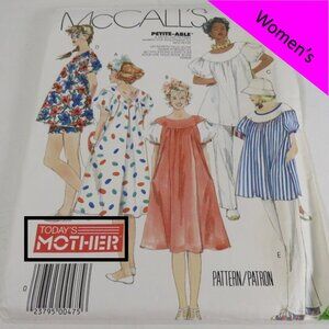 McCalls 2424 Clothing Pattern small petite PREGNACY skirt, dress, pants, shorts